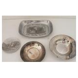 Bread Tray, Silver Plate & Hammered Aluminum