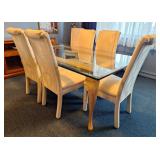 Bernhardt Glass Top Dining Table & 6 Chairs