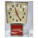 Clock, Coca Cola Electric Wall Clock