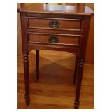 Wood Bedside Table with Two Drawers