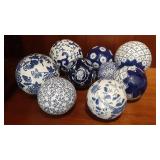 Blue & White Ceramic Decorative Balls