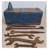 Primitive Wood Box w/Wrenches