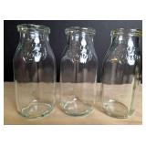 3 Wayne Dairy Half Pint Milk Bottles