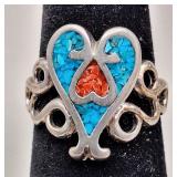 Turquoise Coral ? Inlaid Ring