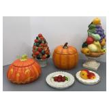 Pumpkin Cookie Jars & Fruit Topiaries