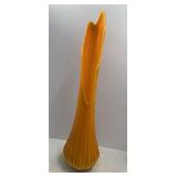 Orange LE Smith Swung Glass Vase 26.5in tall