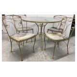 Wrought Iron 42in Patio Table & 4 Chairs