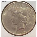 1925 Peace Silver Dollar (damaged)