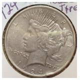 1924 Peace Silver Dollar