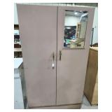 Wardrobe, metal, 2 door, mirror