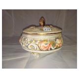 Capodimonte Porcelain 3 Leg Bowl With Lid