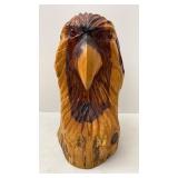 Eagle Head Carved in Cedar 16.5in tall, 8in base