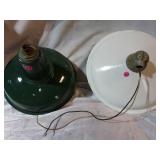 Vintage outdoor lights. (2) porcelain