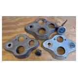 3 Ford Model A Instrument Bezels & 3 Gauges