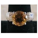 Sterling Citrine ring.