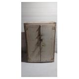 Metal Cabinet with Wooden Doors