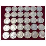 (30) 1950s & 60s Silver Roosevelt Dimes