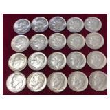 (20) 1963 (Uncir) Silver Roosevelt Dimes