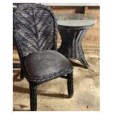 Glass Top Wicker Bistro Table & Chair