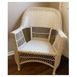 White Wicker Patio Chair