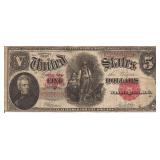 United States 5 Dollar Note, 1908