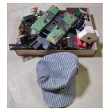 Lot of Train Accessories Including Conductor Hat,