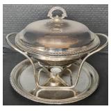 Silver Plated Chafing Dish w/ Tray (Largest 15")