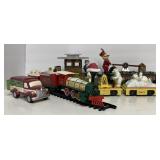 Assorted Christmas Village Train Care Including