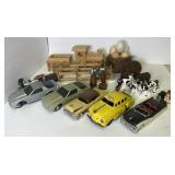 Assorted Scale Model Cars, Animal Figurines,