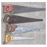 Lot of Wood Handle Hand Saws (Longest Blade 36")