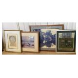 Assorted Framed Wall Art Including Print of  La