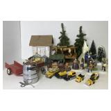 Assorted Christmas Village Accessories Including