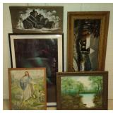 Lot of Art Work Including Northern Lights, Wood