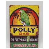 Contemporary Polly Gas Advertising Sign. Measures