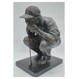 Large Putting Bronze Finish Golf Sculpture