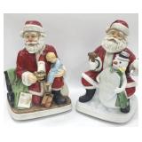 (2) Melody In Motion Animated Santa Sculptures