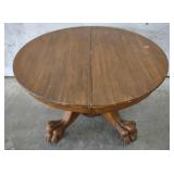 (A) Antique Oak Claw Feet Table