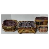 (E) Lot: Woven Longaberger Baskets, 6"-13" (4)