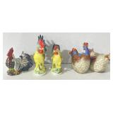 (M) Lot: Ceramic Decorative Chickens, 4"-6"H