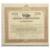 Velie Stock Certificate #53 Issued To S.H. Velie