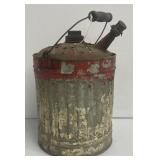 (Z) Galvanized Gas Can With Wooden Handle. Paint