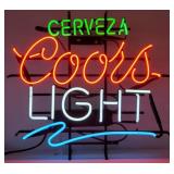 (QQ) Coors Light Cerveza Neon Sign, 4 tone,