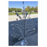 (P) 6 Ft Tall Silver Holiday Tinsel Tree,