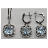 (D) Bellissima Sterling Silver And Blue Topaz