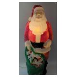 (F) Vintage Christmas Blow Mold Santa and his Bag