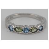 Sterling Peridot & Topaz RingNice sterling