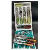 (J) Assorted Lot Of Cutlery, Plastic Green