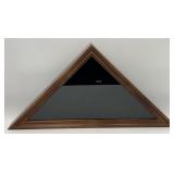 (P) Folded Flag Display Case, Wood Frame With