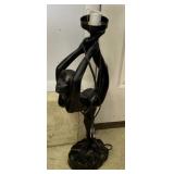 Art Deco Style Nude Lady Metal Table Lamp, 28in