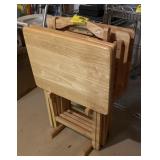 Wooden TV Tray Set with Caddy